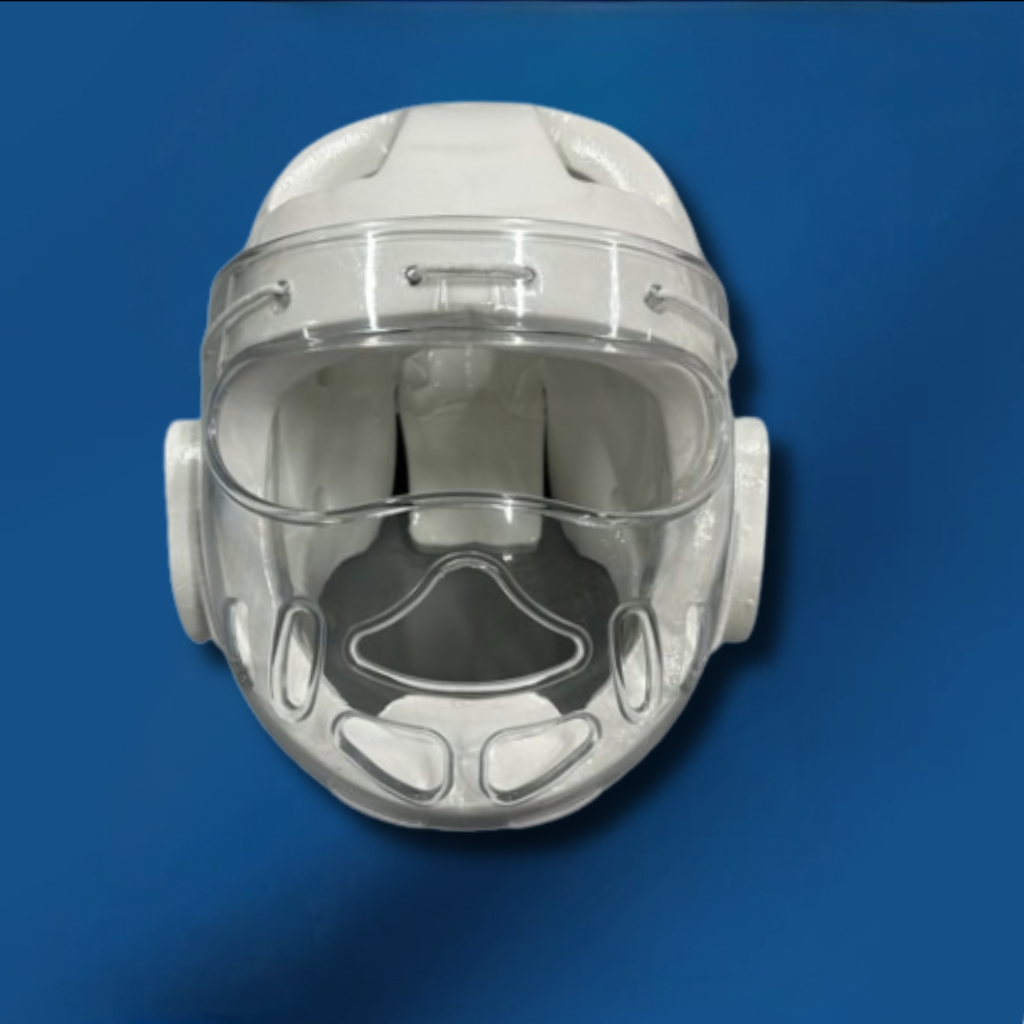 Casco con careta protectora